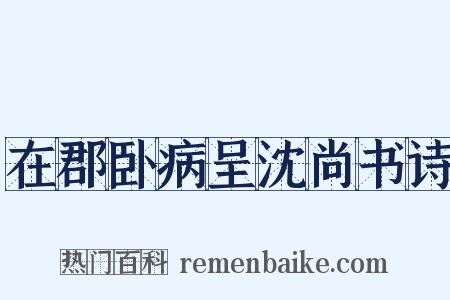 在郡卧病呈沈尚书诗是什么意思的图片
